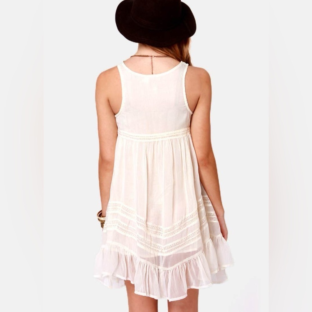 Billabong Ever So Sweet Cream Babydoll Dress - Size Small - Picture 11 of 11
